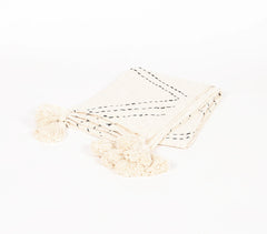 Line Embroidered Minimal Throw