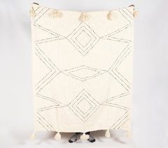 Line Embroidered Minimal Throw