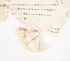 Line Embroidered Minimal Throw