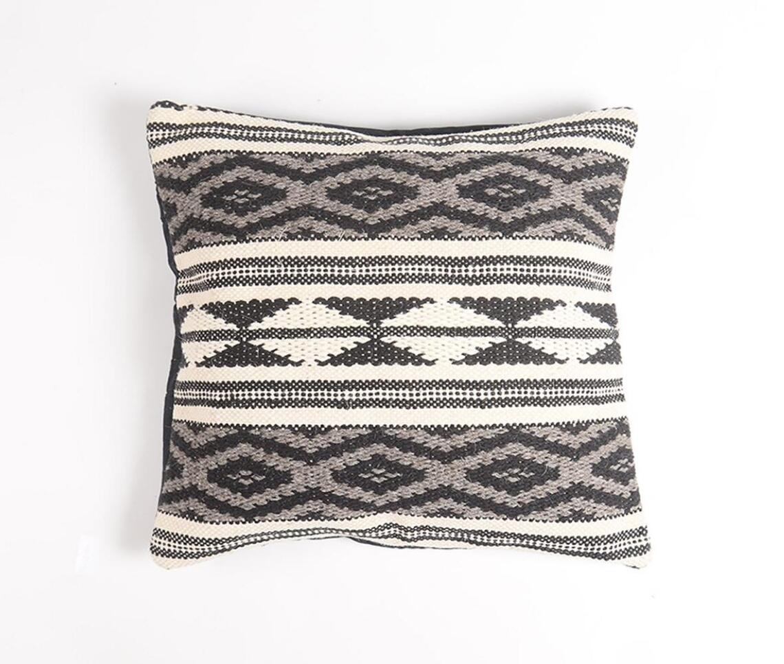 Geometric Monochrome Patterned Cushion Cover