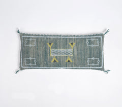 Embroidered Sage Lumbar Cushion cover