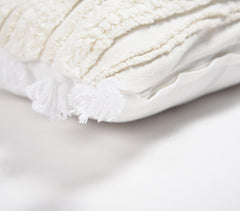 Hand Tufted Cotton Cushion Cover with Frayed tassels