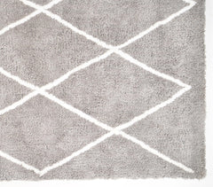 Hand Tufted Diamond Lattice Grey Rug