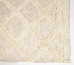 Hand Tufted Lattice Beige Rug