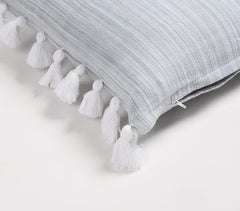 Tasseled Neutral Handloom Cushion Covers (set of 2)