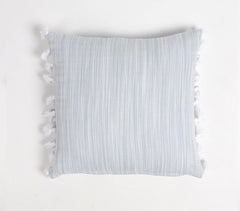 Tasseled Neutral Handloom Cushion Covers (set of 2)