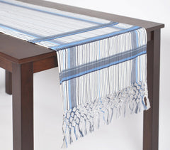 Yarn-Dyed Cotton Tasseled Table Runner Q1