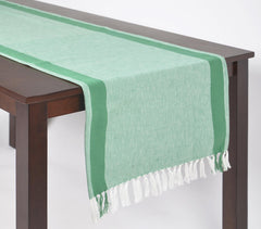 Yarn-Dyed Solid Tasseled Table Runner