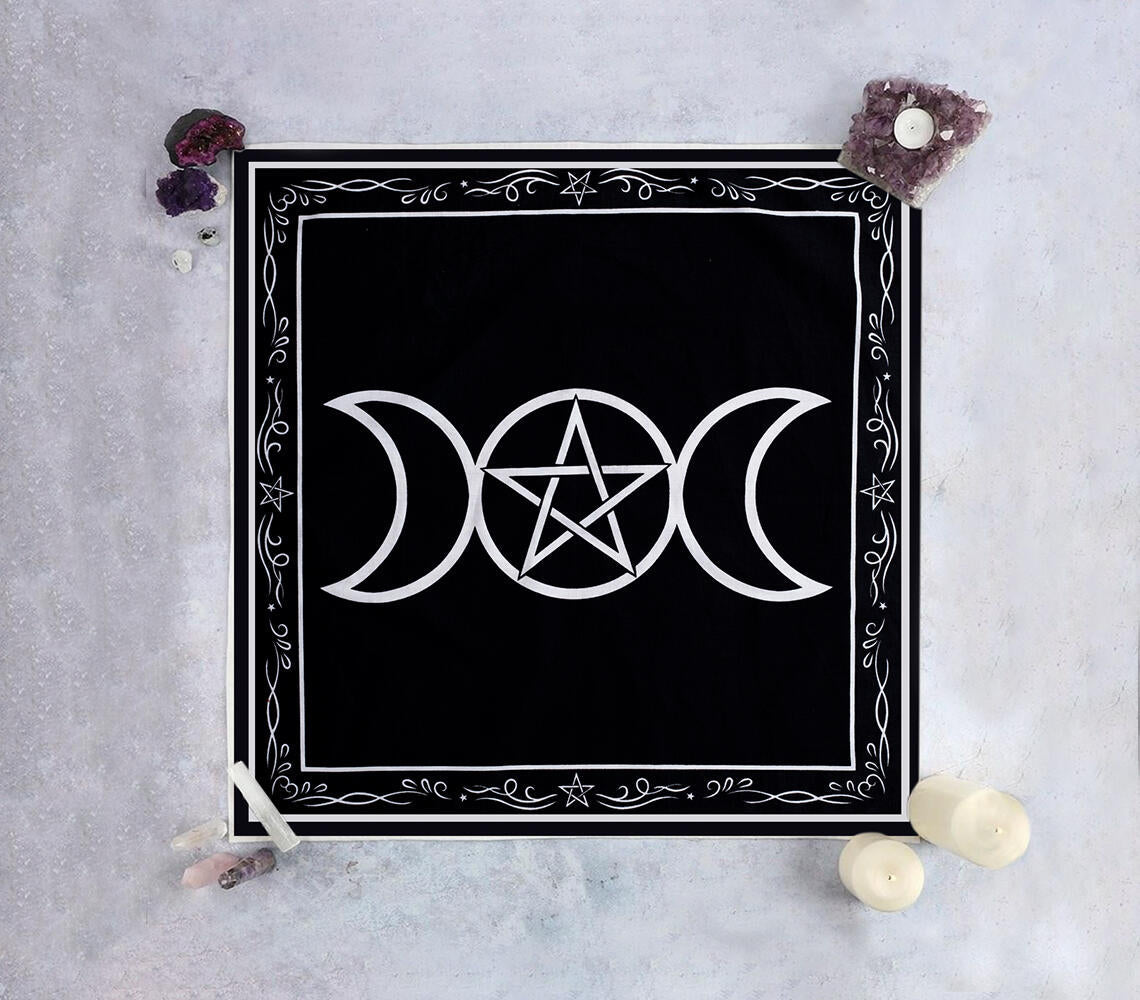 Screen Printed Pentacle Motif Cotton Napkin.