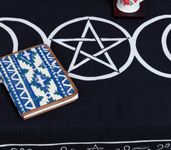 Screen Printed Pentacle Motif Cotton Napkin.