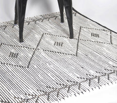 Diamond Patterned Greyscale Rug
