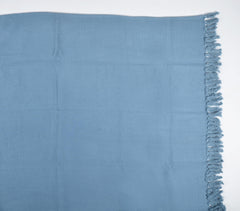 Solid periwinkle blue Tasseled Cotton Throw