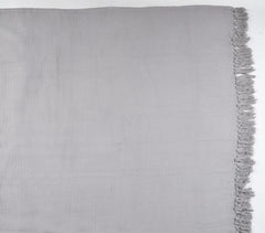Solid Grey Tasseled Cotton Throw