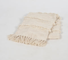 Beige Boxes Cotton Throw