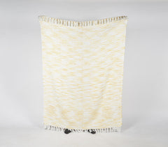 Handwoven Textured Throw with Tasseled Border
