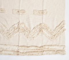 Handwoven Cotton Textured & Frayed-Chevron Throw