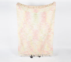Rainbow Illusion Handwoven Cotton Throw with Tassels