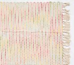 Rainbow Illusion Handwoven Cotton Throw with Tassels