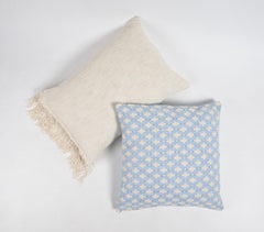 Trellis Patterned Powder Blue Cushion Cover