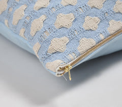 Trellis Patterned Powder Blue Cushion Cover
