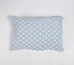 Trellis Patterned Powder Blue Lumbar Cushion Cover
