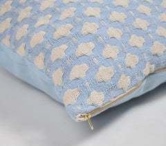Trellis Patterned Powder Blue Lumbar Cushion Cover