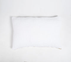 Solid Snow Cotton Lumbar Cushion Cover