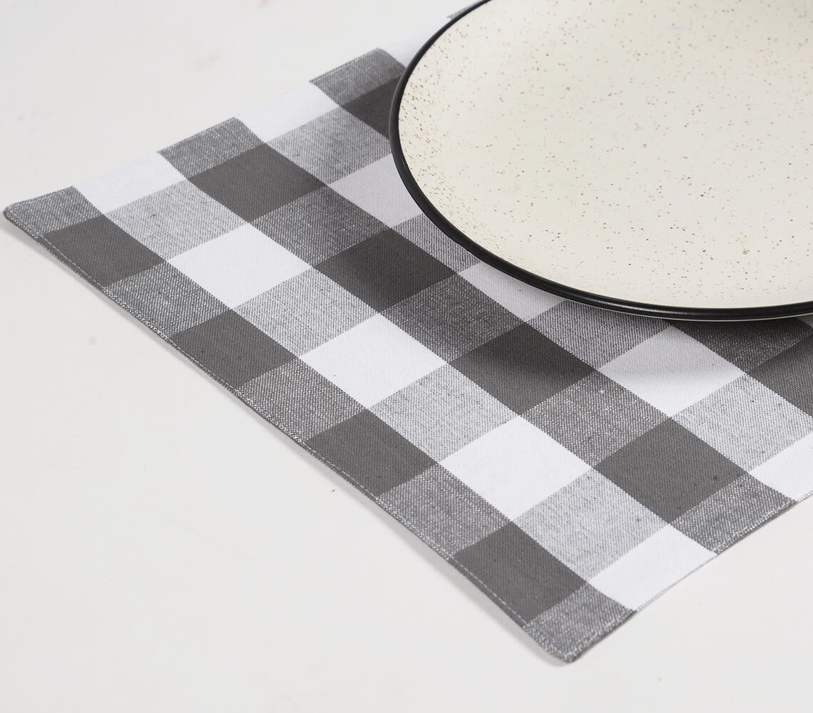 Checkered Monotone Cotton Placemats (set of 4)