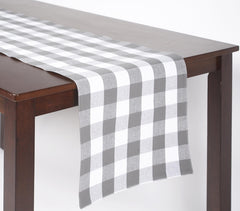Gingham Handloom Cotton Table Runner