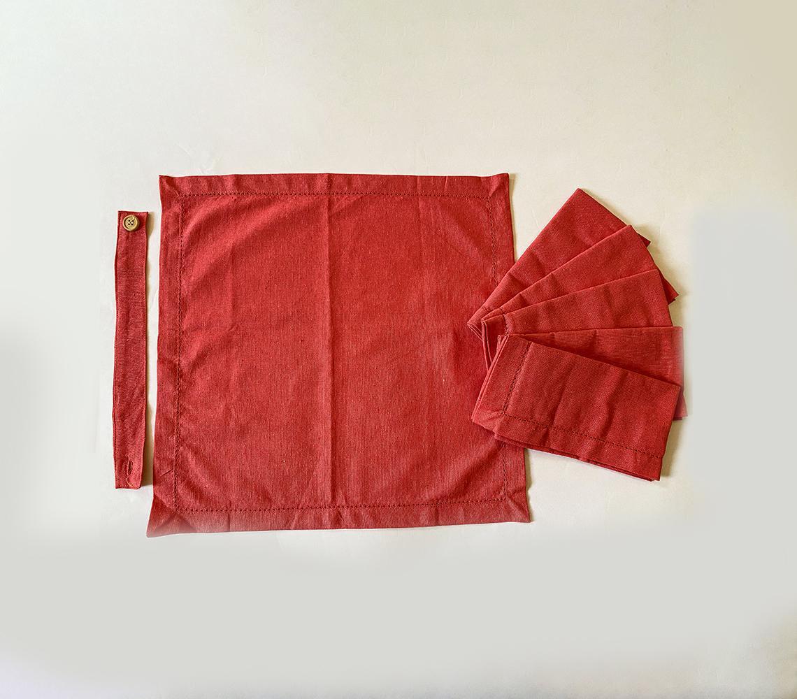 Cotton Dark Pink Table Napkins (Set of 6)