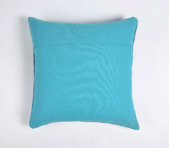 Azure Patchwork Cotton Cushion Cover