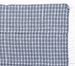 Handwoven Cotton Textured Checked Tasseled Throw