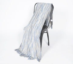 Handwoven Striped-Abstract Tasseled Throw