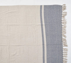 Yarn-Dyed Cotton Minimal Tasseled Throw