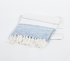 Handwoven Cotton Striped Throw with Tassels