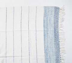Handwoven Cotton Striped Throw with Tassels