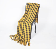 Yarn-Dyed Cotton Yellow Plaid Tasseled Throw