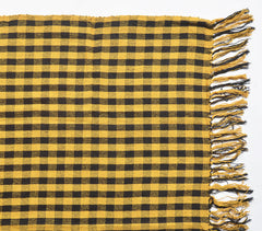 Yarn-Dyed Cotton Yellow Plaid Tasseled Throw