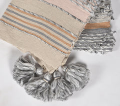 Tasseled & textured Cotton Wool Throw