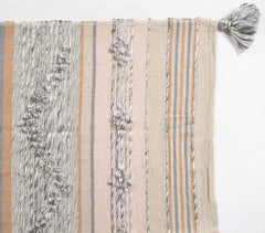 Tasseled & textured Cotton Wool Throw