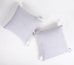 Solid Smokey Handloom Cotton Cushion Covers (set of 2)