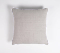 Bordered Solid Grey Handloom Cotton Cushion Covers (set of 2)