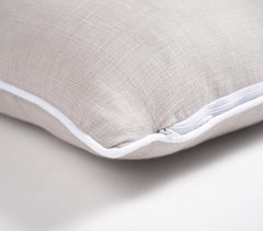 Bordered Solid Grey Handloom Cotton Cushion Covers (set of 2)