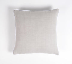 Bordered Solid Grey Handloom Cotton Cushion Covers (set of 2)