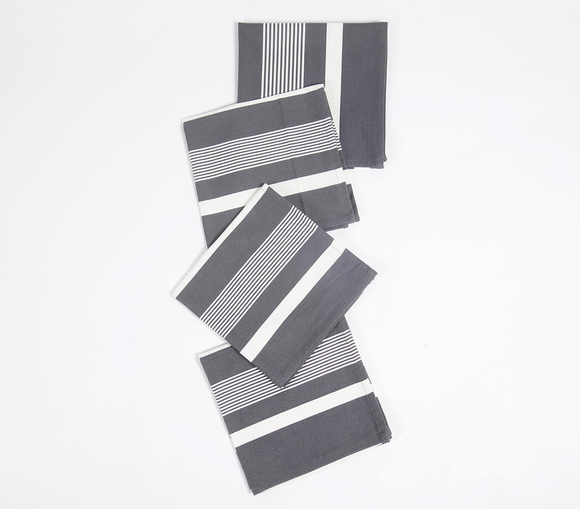 Handloom Striped Monotone Napkins (set of 4)