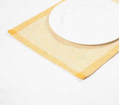 Orange Square Checks Cotton Placemat