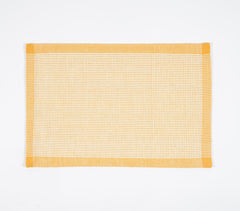 Orange Square Checks Cotton Placemat
