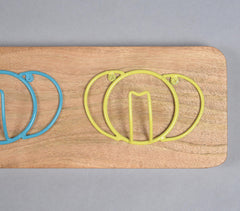 Pastel Coiled Elephants Wooden Wall Hook