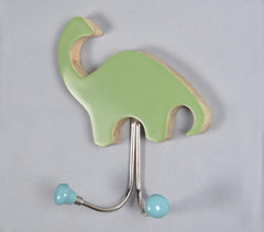 Dinosaur-Shaped Wooden Wall Hook