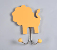 Lion-Shaped Wooden Wall Hook